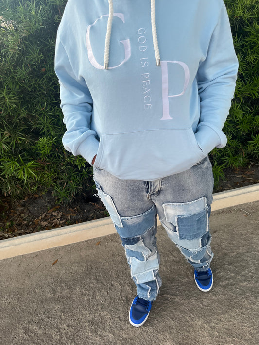 God Is Peace Hoodie - Peace Blue